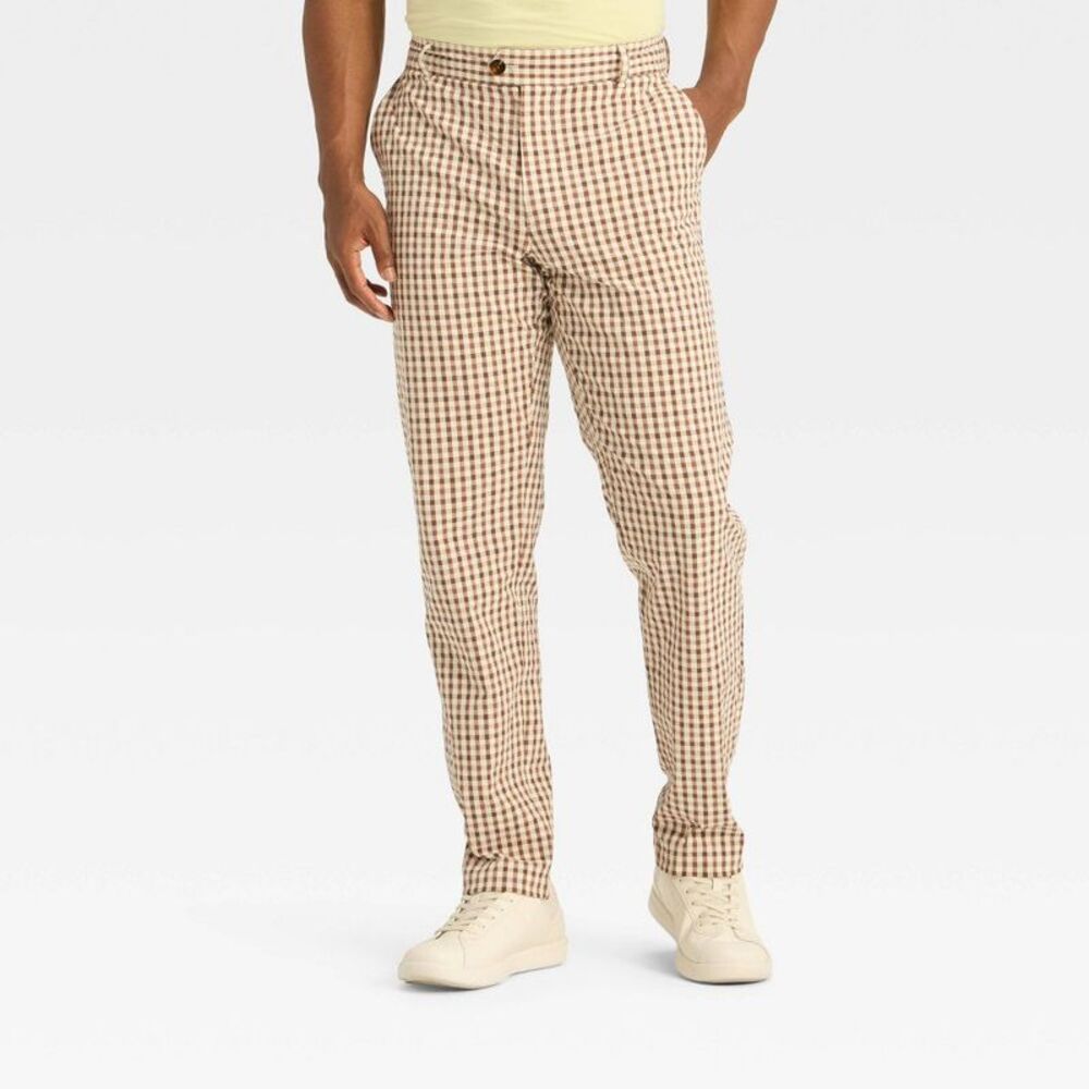 Houston White -  Men's Seersucker Suit Chino Pants -  Brown